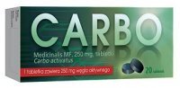 Carbo Medicinalis MF 250mg, 20 tabletek