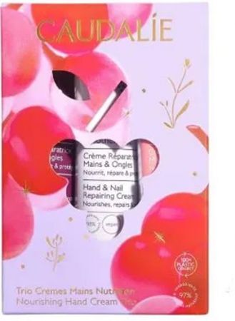 Caudalie, zestaw trzech kremów regeneracyjnych do rąk: The des Vignes, 30ml + Vinotherapist, 30ml + Rose de Vigne, 30ml