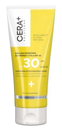 Cera+ Solutions, emulsja ochronna do twarzy i ciała SPF 30, wodoodporna, 200ml