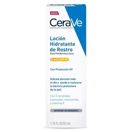 CeraVe, krem nawilżający do twarzy SPF 50, dla skóry normalnej i suchej, 52ml