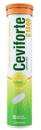 Ceviforte C 1500, witamina C 1500mg, smak cytrynowy, 20 tabletek musujących