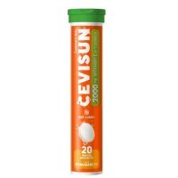 Cevisun, witamina C, smak pomarańczowy, 20 tabletek musujących