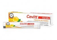 Cevitt Gardło, tabletki do ssania z witaminą C i cynkiem, smak cytrynowy, 20 tabletek