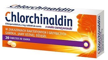 Chlorchinaldin 2mg, smak czarnej porzeczki, 20 tabletek do ssania
