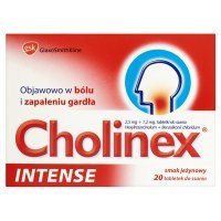 Cholinex Intense (1,2mg+2,5mg), smak jeżynowy, 20 pastylek do ssania