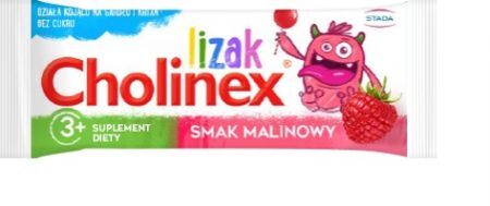 Cholinex lizak, smak malinowy, dla dzieci po 3 roku życia, 1 sztuka