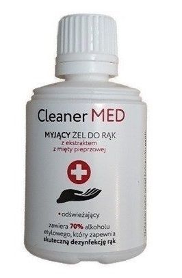 Cleaner Med, żel myjący do rąk z ekstraktem z mięty pieprzowej, 50ml KRÓTKA DATA 03/2022