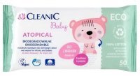 Cleanic Eco Baby Atopical, biodegradowalne chusteczki nawilżane dla niemowląt i dzieci, 50 sztuk