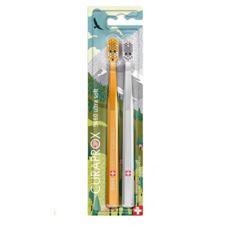 Curaprox 5460, szczoteczka do zębów, Ultra Soft, Fox & Bunny, 2 sztuki