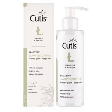 Cutis Ł-Łuszczyca, szampon bioaktywny konopny + CBD, 200ml