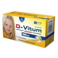 D-Vitum 1000 j.m., dla dzieci od 3 roku życia, 90 kapsułek twist-off