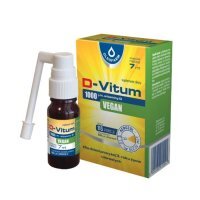 D-Vitum 1000 j.m., Vegan, aerozol w oleju MCT, dla dzieci od 3 roku życia i dorosłych, 7ml