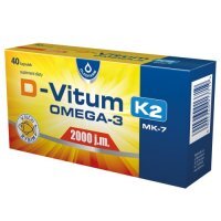 D-Vitum 2000 j.m. Omega-3 K2 MK-7, 40 kapsułek