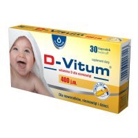 D-Vitum 400 j.m., dla noworodków, niemowląt i dzieci, 30 kapsułek twist-off