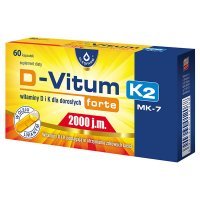 D-Vitum Forte 2000 j.m. K2 MK-7, 60 kapsułek