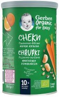 DATA 02/2026 Gerber Organic, chrupki pszenno-owsiane marchewka i pomarańcza, po 10 miesiącu, 35g