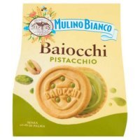 DATA 03/08/2026 Mulino Bianco, Baiocchi Pistachio, włoskie ciastka z kremem pistacjowym, 240g