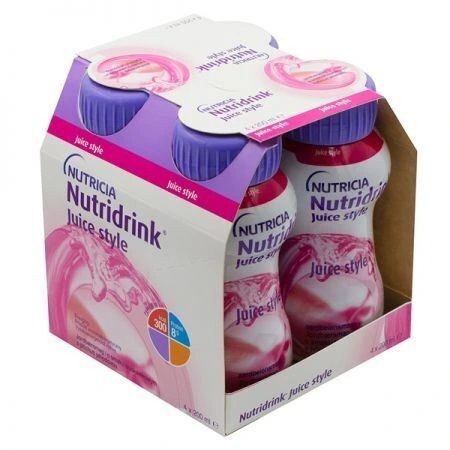 DATA 05/05/2026 Nutridrink Juice Style, produkt odżywczy wysokoenergetyczny, smak truskawkowy, płyn, 4x200ml