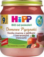DATA 05/2026 Hipp, Domowe Pyszności, kaszka manna z jabłkami i czerwonymi owocami, Bio, po 9 miesiącu, 200g