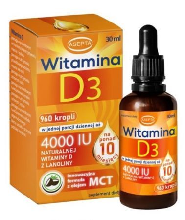 DATA 06/2026 Witamina D3 4000j.m., krople, 30ml