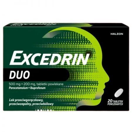 DATA 08/2026 Excedrin Duo 500mg+200mg, 20 tabletek