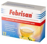 DATA 08/2026 Febrisan (750mg+60mg+10mg)/5g, proszek, 12 saszetek