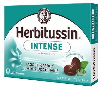 DATA 08/2026 Herbitussin Intense, 10 pastylek do ssania
