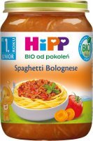 DATA 08/2026 Hipp, spaghetti bolognese, Bio, po 12 miesiącu, 250g