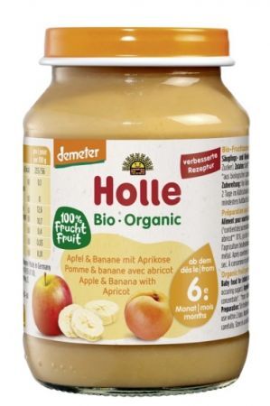 DATA 08/2026 Holle, jabłko-banan-morela, Bio, po 6 miesiącu, 190g
