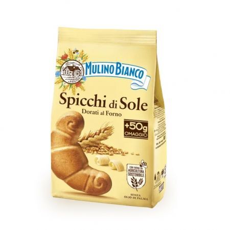 DATA 08/2026 Mulino Bianco, Spicchi di Sole, ciasteczka kruche w kształcie rogalików, 400g