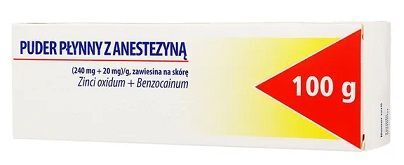 DATA 08/2026 Puder płynny z anestezyną (240mg+20mg)/g, zawiesina na skórę, 100g
