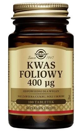 DATA 08/2026 Solgar Kwas Foliowy 400mcg, 100 tabletek