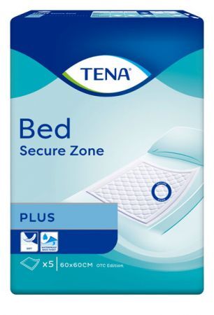 DATA 08/2026 Tena Bed Plus, podkłady higieniczne, rozmiar 60x60cm, 5 sztuk