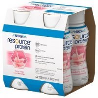 DATA 10/07/2026 Resource Protein, produkt odżywczy wysokobiałkowy, smak truskawkowy, płyn, 4x200ml