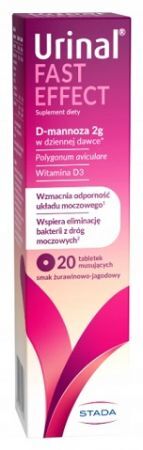 DATA 13/08/2026 Urinal Fast Effect, smak żurawinowo-jagodowy, 20 tabletek musujących