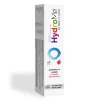 DATA 23/08/2026 HydroMe, elektrolity Junior, smak malinowy, po 3 roku życia, 24 tabletki musujące