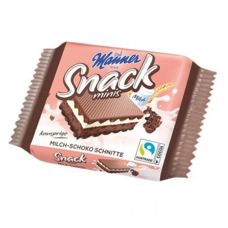 DATA 25/08/2026 Manner Snack Minis, wafelek z nadzieniem mleczno-kakaowym, 25g