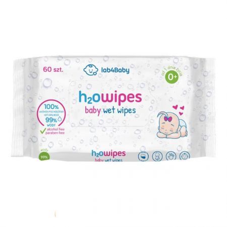 DATA 30/08/2026 H2Owipes, chusteczki nawilżane na bazie wody, od urodzenia, 60 sztuk
