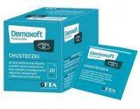 Demoxoft Plus Clean, chusteczki do specjalistycznej higieny powiek i skóry wokół oczu, 20 sztuk