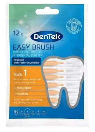 DenTek, Easy Brush, szczoteczki do normalnych przestrzeni międzyzębowych, rozmiar 1, 12 sztuk