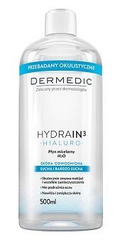 Dermedic, Hydrain3 Hialuro, płyn micelarny H2O, 500ml