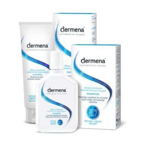 Dermena Hair Care, zestaw do włosów nadmiernie wypadających, szampon, 200ml + odżywka, 200ml