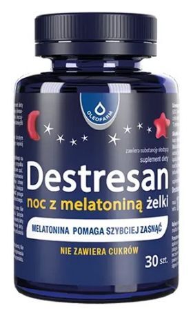 Destresan noc z melatoniną, żelki, smak wiśniowy, 30 sztuk