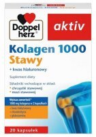 Doppelherz Aktiv, Kolagen 1000 Stawy + kwas hialuronowy, 20 kapsułek