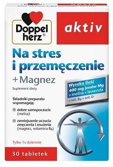 Doppelherz Aktiv, Na stres i przemęczenie + magnez, 30 tabletek