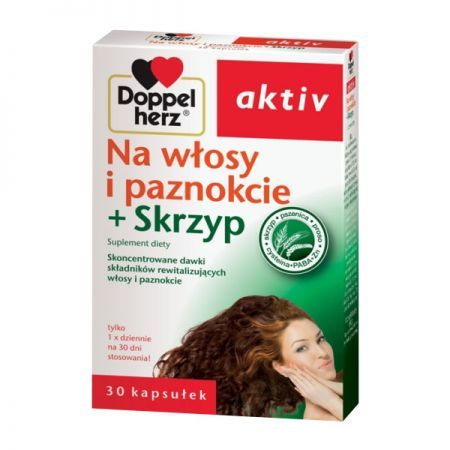 Doppelherz Aktiv, Na włosy i paznokcie + skrzyp, 30 kapsułek