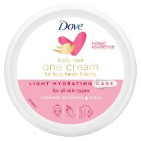 Dove, Body Love, krem nawilżający do twarzy, ciała i rąk, lekki, 250ml