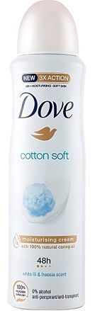 Dove Cotton Soft, antyperspirant w sprayu, biała lilia i frezja, 150ml