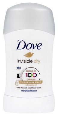 Dove Invisible Dry, antyperspirant w sztyfcie, frezja i fiołek, 40ml