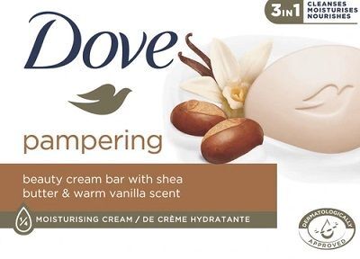 Dove Pampering Care, kremowa kostka myjąca, wanilia i masło shea, 90g
